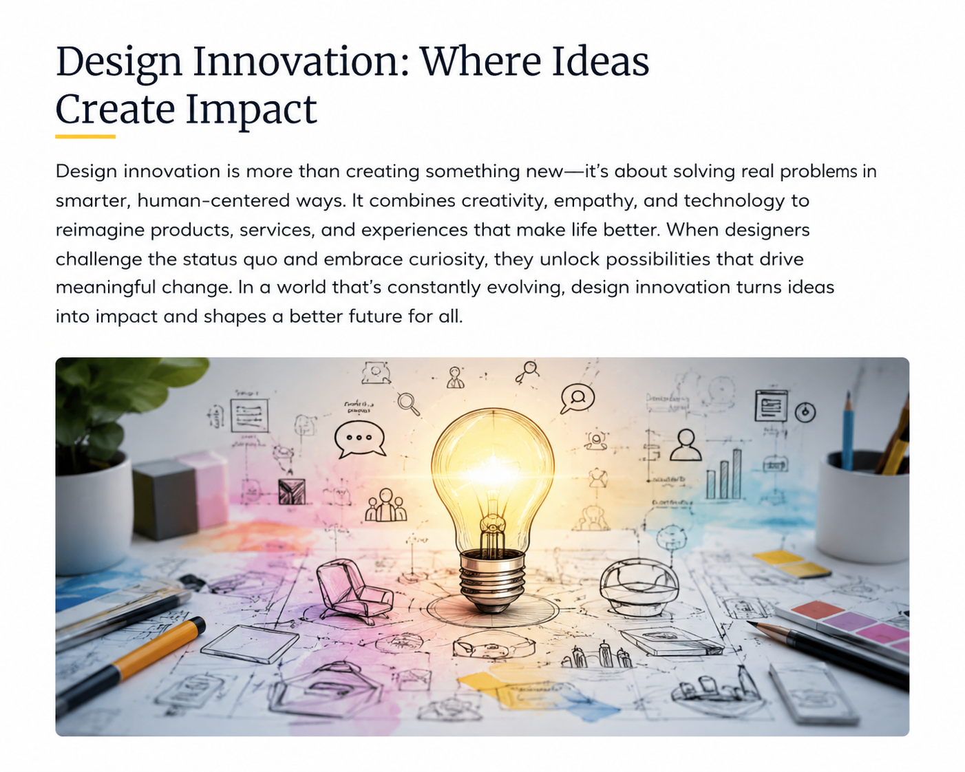 Design Innovation: Shaping the Future with Creativity