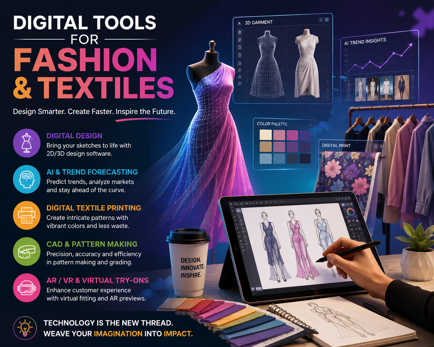 From Sketchbooks to Screens: How Digital Tools Are Reinventing Fashion & Textiles