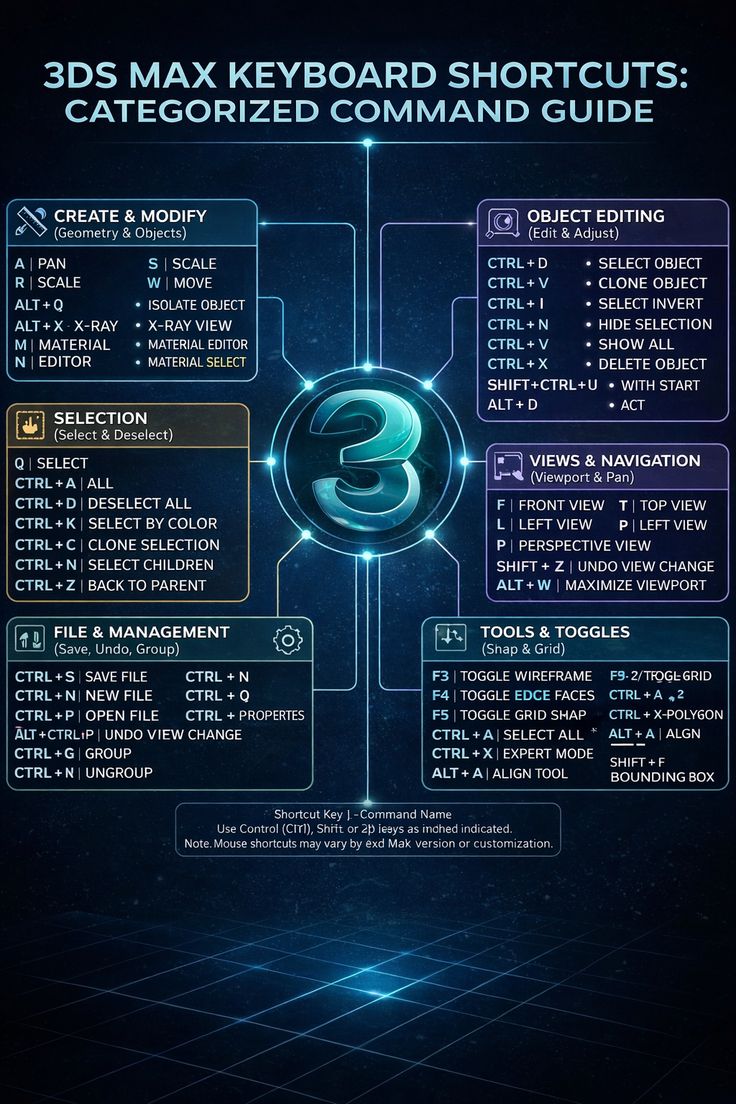 3ds Max Keyboard Shortcuts: Complete Command Guide